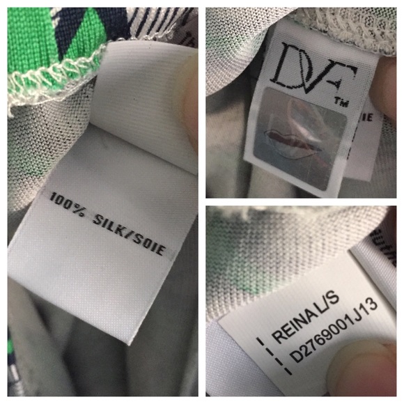 Diane Von Furstenberg Reina Silk Tunic Dress Green Leaf Print Mini DVF Size 6 - Picture 4 of 13